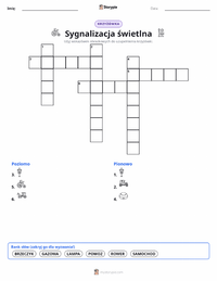 Podgląd drukowalnego arkusza ćwiczeń Sygnalizacja świetlna