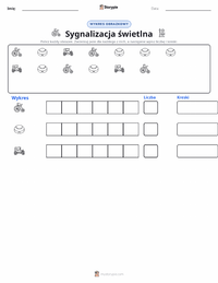 Podgląd drukowalnego arkusza ćwiczeń Sygnalizacja świetlna
