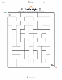 Traffic Light printable worksheet preview