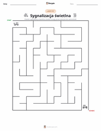 Podgląd drukowalnego arkusza ćwiczeń Sygnalizacja świetlna