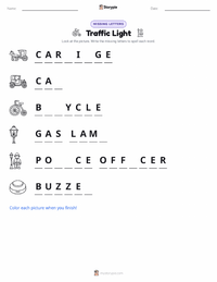 Traffic Light printable worksheet preview