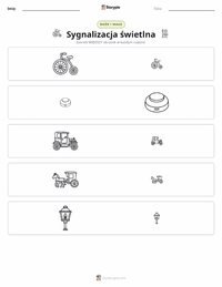 Podgląd drukowalnego arkusza ćwiczeń Sygnalizacja świetlna