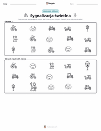 Podgląd drukowalnego arkusza ćwiczeń Sygnalizacja świetlna