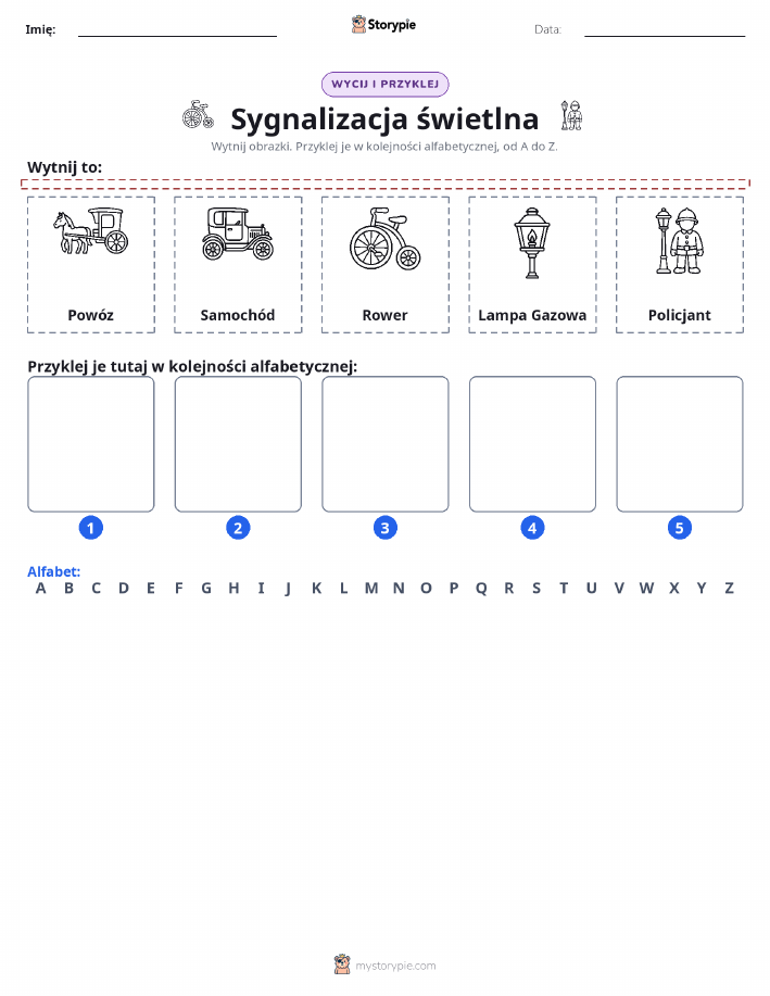 Wytnij i Wklej Alfabet