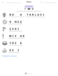 Sif yazdırılabilir çalışma sayfası önizlemesi