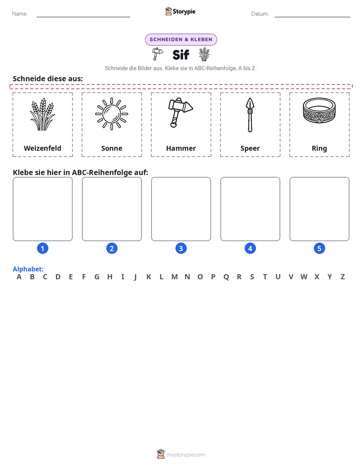 Schneiden & Einfügen Alphabet