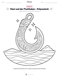 Maui und der Fischhaken - Polynesisch druckbare Arbeitsblatt Vorschau