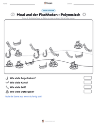 Maui und der Fischhaken - Polynesisch druckbare Arbeitsblatt Vorschau