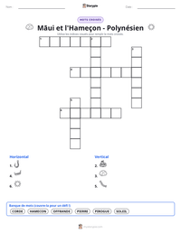 Aperçu de la feuille de travail imprimable Māui et l'Hameçon - Polynésien