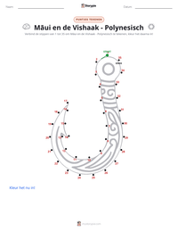 Māui en de Vishaak - Polynesisch afdrukbare werkblad voorbeeld