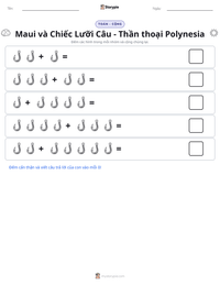 Xem trước tài liệu in sẵn Maui và Chiếc Lưỡi Câu - Thần thoại Polynesia