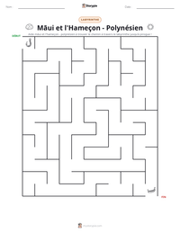 Aperçu de la feuille de travail imprimable Māui et l'Hameçon - Polynésien
