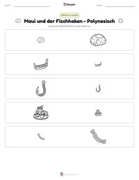 Maui und der Fischhaken - Polynesisch druckbare Arbeitsblatt Vorschau