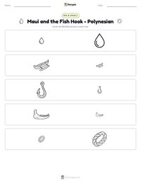 Maui and the Fish Hook - Polynesian printable worksheet preview