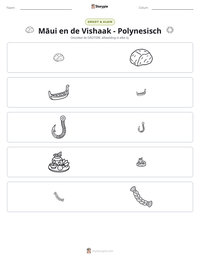 Māui en de Vishaak - Polynesisch afdrukbare werkblad voorbeeld