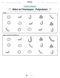 Aperçu de la feuille de travail imprimable Māui et l'Hameçon - Polynésien