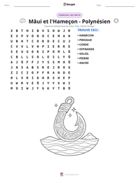 Aperçu de la feuille de travail imprimable Māui et l'Hameçon - Polynésien