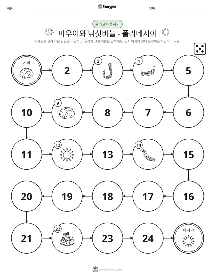 주사위 굴리고 이동하기 게임