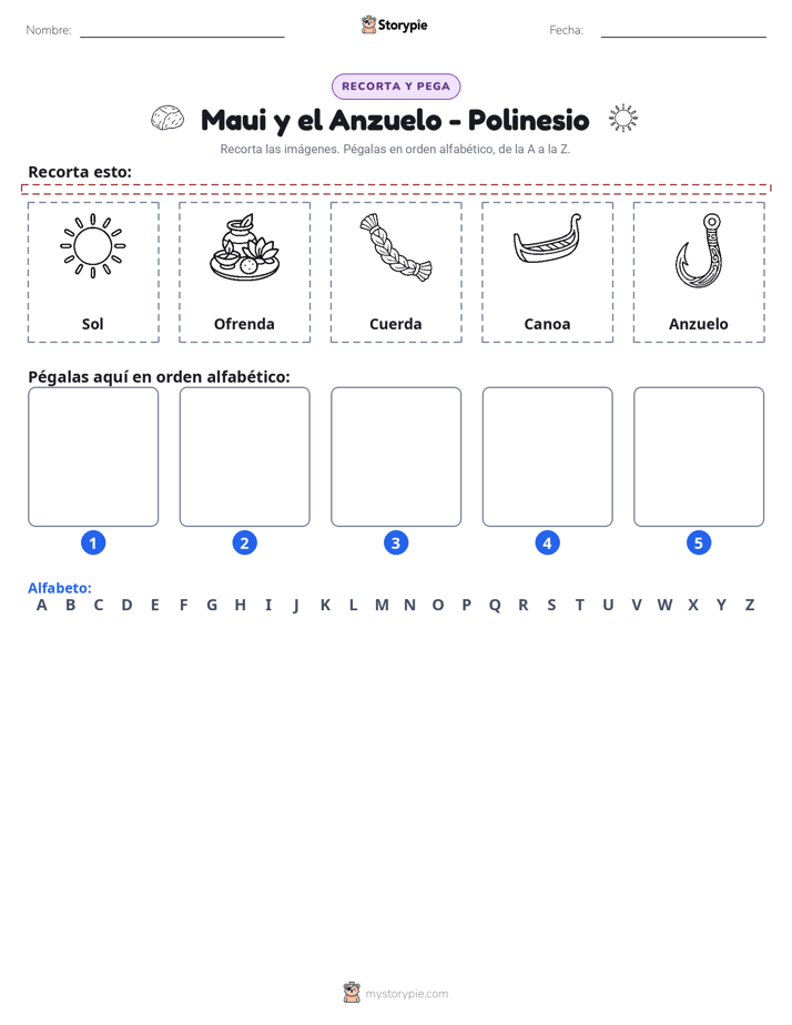 Cortar y Pegar el Alfabeto