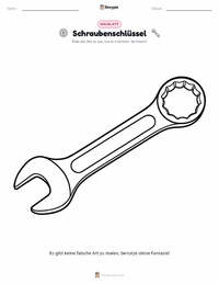 Schraubenschlüssel Malvorlage für Kinder
