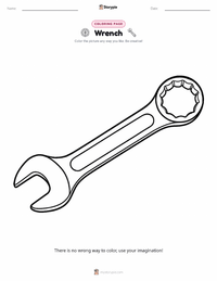 Wrench coloring page for kids