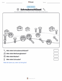 Schraubenschlüssel druckbare Arbeitsblatt Vorschau