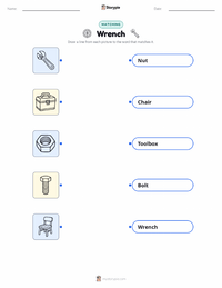 Wrench printable worksheet for kids