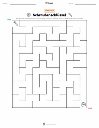 Schraubenschlüssel druckbare Arbeitsblatt Vorschau
