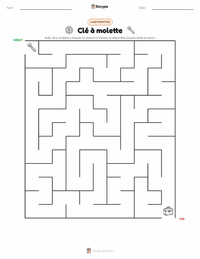 Aperçu de la feuille de travail imprimable Clé à molette