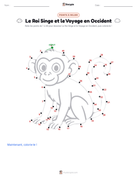 Aperçu de la feuille de travail imprimable Le Roi Singe et la Pérégrination vers l'Ouest - Chinois