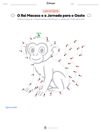 Prévia da folha de atividades imprimível Rei Macaco e a Jornada ao Oeste - Chinês