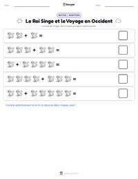 Aperçu de la feuille de travail imprimable Le Roi Singe et la Pérégrination vers l'Ouest - Chinois