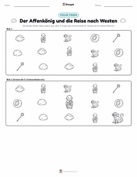 Affenkönig und die Reise nach Westen - Chinesisch druckbare Arbeitsblatt Vorschau
