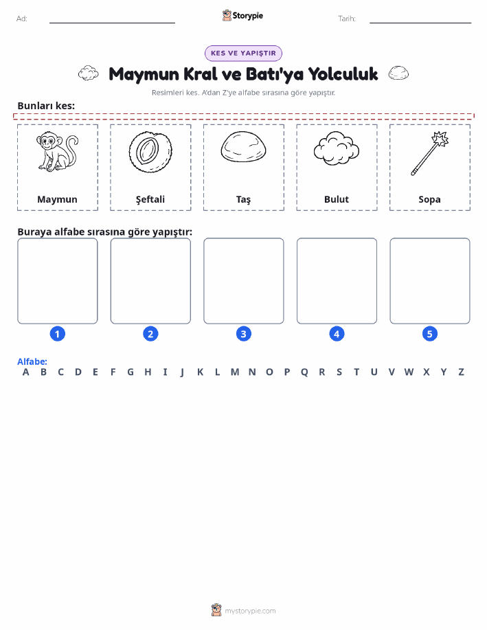 Kes & Yapıştır Alfabe