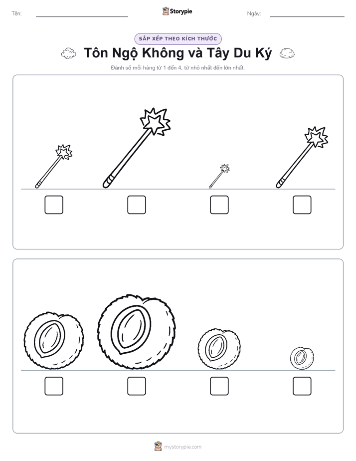 Thứ Tự Kích Thước