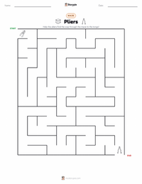 Pliers printable worksheet preview