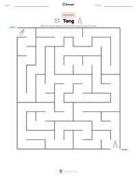 Tang afdrukbare werkblad voorbeeld