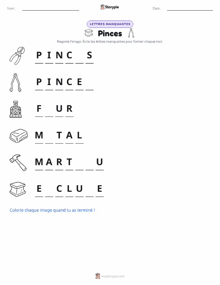 Lettres manquantes