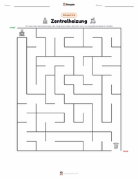 Zentralheizung druckbare Arbeitsblatt Vorschau