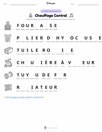 Aperçu de la feuille de travail imprimable Chauffage central