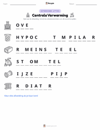 Centrale Verwarming afdrukbare werkblad voorbeeld