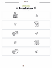 Zentralheizung druckbare Arbeitsblatt Vorschau