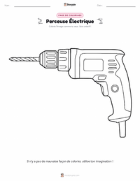 Page de coloriage Perceuse Électrique pour les enfants