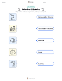 Vista previa de la hoja de trabajo imprimible de Taladro Eléctrico