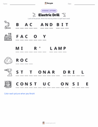 Electric Drill printable worksheet preview