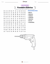 Prévia da folha de atividades imprimível Furadeira Elétrica