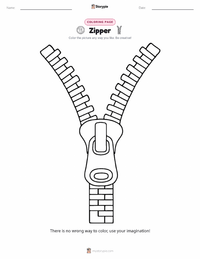 Zipper coloring page for kids