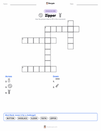 Zipper printable worksheet preview