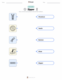 Zipper printable worksheet for kids