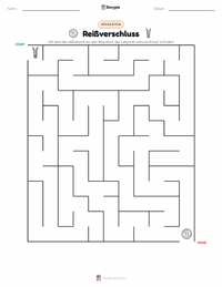 Reißverschluss druckbare Arbeitsblatt Vorschau